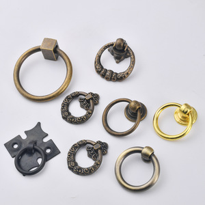 Antique Bronze Ring Furniture Handles Zinc Alloy Cabinet Drawer Pulls Minimalist Design Durable Hardware - Product Image 3