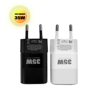 Mini Adaptador de Corriente USB C PD de 35W 5V 9V 12V con QC3.0, Cargador Rápido Tipo C para Teléfono Móvil, Compatible con iPhone 15 16 17, Cargador Pequeño