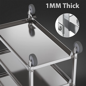 รถเข็นสนามบินสแตนเลสสตีลทนทานต่อการเกิดสนิมแบบ2025รถเข็นงานประดิษฐ์ทำจากเหล็กสำหรับโรงแรมร้านอาหาร - Product Image 6