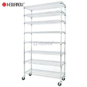 Ağır Modern Metal raflar depo raf plastik kutu 8 katmanlı ayarlanabilir raf tekerlekli - Product Image 5