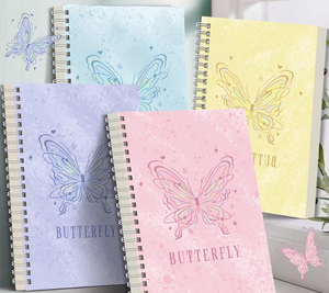 Farfalla A5 a spirale con copertina rigida in PVC ispessita 60 fogli rilegati a spirale pagine interne stile carino per uso scolastico o in ufficio - Product Image 3