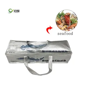 Grosir tas pendingin makanan laut pengiriman luar ruangan tas pendingin ikan tetap dingin dengan ritsleting