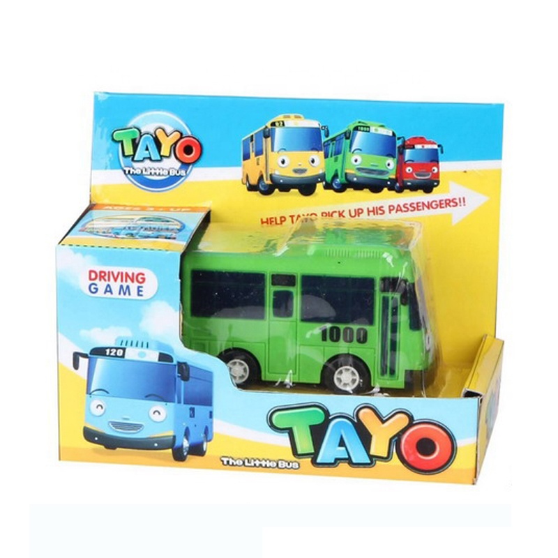 タヨ　車庫　プルバック式　ミニカーセット Qoo10] ちびっこバス タヨ ミニカー 4P