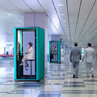 Cabine téléphonique insonorisée portable, cabine de bureau silencieuse avec verre feuilleté et prise pour une salle de conversation privée en intérieur