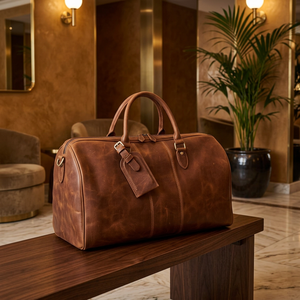 Gift Ideas Genuine Leather Vintage Unisex Storage Travel Bags Lightweight 100% Water Resistance Eco Friendly Zipper Handbags - Product Image 1