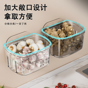 Hanging Kitchen Storage <b>Basket</b> Transparent <b>Plastic</b> Rectangle Wall Mount For Garlic Ginger Onion Egg Utensil Organizer - Product Image 4