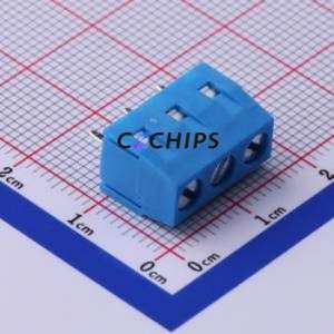 DB127V-5.0-3P-BU-S Screw Terminal Block Through hole Component (THT),P=5mm Connector 1x3P 5mm Blue Through Hole - Product Image 1