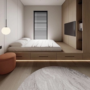 Custom Modern Tatami Hidden Bed Wall Queen Size Minimalist <strong>Dressing</strong> <strong>Table</strong> One Wardrobe Bed Cabinet <strong>Storage</strong> for Bedroom - Product Image 1