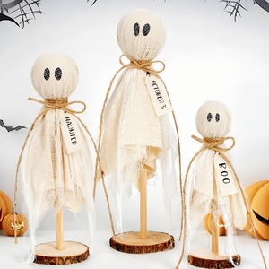 Halloween Ghost Figurines Set Wooden <b>Stand</b> Indoor Decoration For Halloween Party Decorations - Product Image 1