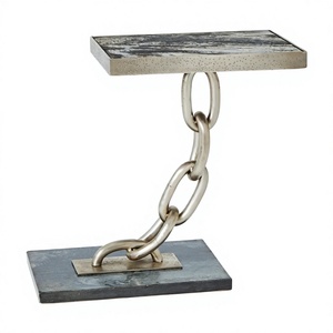 Customizable Round Modern Eco-Friendly Coffee Table with Metal Base for Home Decor Weddings & Events - Product Image 1
