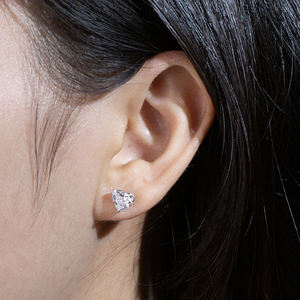 ต่างหูเพชรทรงหัวใจ Messi Jewelry รุ่น MSE-819 1 กะรัต ทองคำขาว 9K แฟชั่น มีสินค้าพร้อมส่ง - Product Image 3