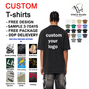 High Quality Casual Fabric <b>Plain</b> acid washed <b>Tshirt</b> Durable Premium <b>White</b> Men's vintage T-shirt Classic Crew Neck t shirt - Product Image 2