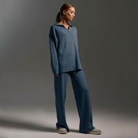 Ensemble tricoté - Style européen et américain, ensemble pull ample automne/hiver, pull col rond + pantalon large