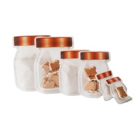 Sachet refermable personnalisé en forme de bouteille avec logo imprimé pour emballage alimentaire, bonbons, biscuits, snacks, type Doypack, pot Mason, sac à fermeture éclair