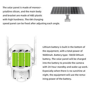 <span class=keywords><strong>Maison</strong></span> extérieure Ptz vidéo Cctv système de sécurité sans fil carte Sim Gsm Lte Ip panneau solaire alimenté par batterie caméra 4g - Product Image 3