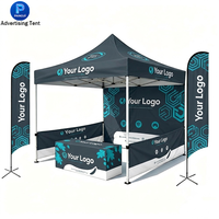 Tentes de stand publicitaire pour salon professionnel 10x15FT, Gazebo promotionnel instantané pour événements et fêtes, Tente pliante personnalisée avec impression de marque