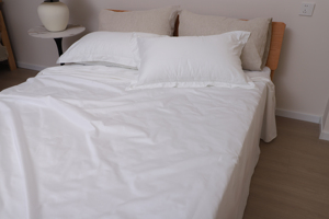 Hotel Bedding <strong>Set</strong> Luxury Duvet Cover Flat <strong>Sheet</strong> <strong>Pillowcase</strong> <strong>Set</strong> for Hotel 100% Cotton 300TC White Satin Stripes Bedding <strong>Sheets</strong> - Product Image 3