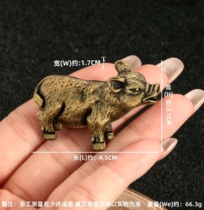 รูปปั้นทองเหลืองสามพี่น้องหมูน้อย ของตกแต่งโต๊ะ ของขวัญวันเปิดกิจการ งานฝีมือทองแดง - Product Image 3