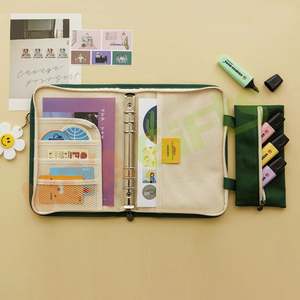 Bolsa de libro personalizada <span class=keywords><strong>agenda</strong></span> planificador diario cuaderno tela lona algodón cubierta con cremallera con bolsillo A5A6 - Product Image 2