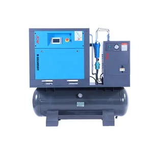 Tipo de parafuso de ar integrado VSD 5.5KW 7.5HP parafuso giratório 220V 60HZ Compressor de ar com secador de ar