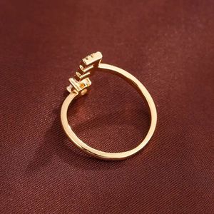 แหวนแฟชั่นสำหรับผู้หญิงชุดไมโครเซอร์โคเนีย14K เครื่องประดับของขวัญวงแหวนเปิดชุบทอง - Product Image 3