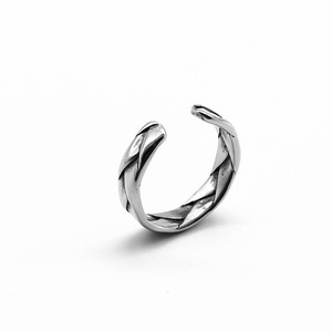 yunnique Woven Open <b>Titanium</b> Steel <b>Ring</b> Unisex Geometric Retro Jewelry Gift - Product Image 3