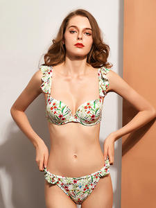 Bikini triangular sin espalda con patrón sólido de estilo americano europeo, traje de baño de Fitness ecológico de talla grande transpirable - Product Image 6