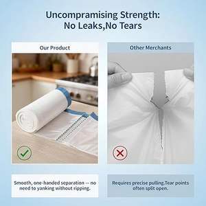 Huamao150 Bolsas de Basura Gruesas de 8 Galones con Cordón, 1.2 Mil, Resistentes, Medianas, de LDPE, Sin Perfume, 30 Litros, para Hogar, Cocina, Baño - Product Image 6