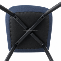 Chaise de salle à manger moderne en mousse haute densité avec structure métallique épaisse et revêtement en lin pour la maison, le bureau et les appartements