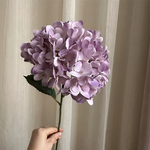 Offre Spéciale Prix Usine Fleur Artificielle à Tige Unique 60cm Hortensia Blanc Épais en Soie pour Décoration Maison Mariage Fête Événement - Product Image 5