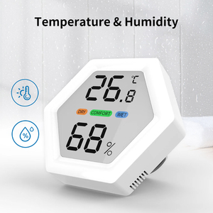 Digital Mini <b>Indoor</b> Outdoor Temperature Hygrometer Monitor Humidity <b>Thermometer</b> Sensor Abs Material White Color - Product Image 3