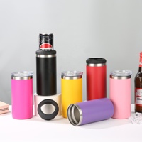 Bouteille isotherme en acier inoxydable 304 de 16 oz, porte-bière, double paroi isolée, isolation thermique de 6 à 12 heures, portable, minimalisme moderne