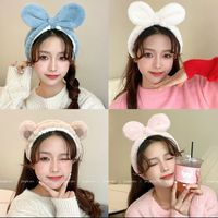 Bandeau en peluche ours en peluche pour femmes, fait main, style japonais et coréen, accessoires et bandeaux pour cheveux pour le lavage du visage