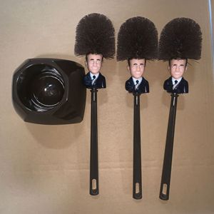 Toilet <b>Brush</b> Set With Figurine Handle Dark Brown Durable <b>Round</b> <b>Brush</b> For Bathroom Cleaning - Product Image 1