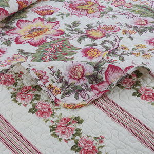 MU Hersteller dreiteilige amerikanische Bettdecke Mode gedruckt Blumen Quilt Bettwäsche-<span class=keywords><strong>Set</strong></span> Luxus moderne Tages decken King-<span class=keywords><strong>Size</strong></span>-Sets - Product Image 3