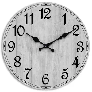 Wall Clock Quiet Movement Quartz for Home Office Classroom 12 Inch Dark Brown Living Room Digital Plastic Birthday Needle Square