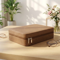 Étui à lunettes de soleil de luxe en cuir PU, durable, portable, 4 emplacements, haut de gamme, grande capacité, boîte de rangement pour lunettes de vue, promotionnel