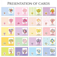 Cartes de vœux personnalisées pour bouquets de fleurs avec couleurs sur mesure pour fleuristes – Cartes d'expression de gratitude et d'appréciation inscriptibles