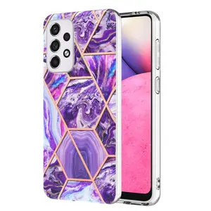 Electroplating IMD PC TPU Marble Phone Case For A53 A13 A23 A52S 5G Cases Shockproof Cover For Samsung S24 Ultra S23 S22 Ultra