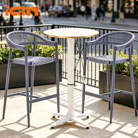 Meubles de bar en corde tissée moderne pour cafés chaises de salle à manger chaise de tabourets de bar en osier et rotin de hauteur pour bistro