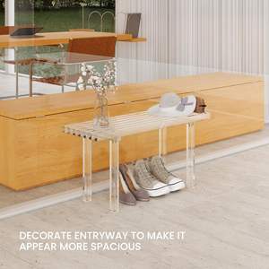 Hojas de acrílico gruesas sólidas de 35 pulgadas, tornillos combinados, <span class=keywords><strong>Banco</strong></span> de entrada fijo, <span class=keywords><strong>banco</strong></span> de almacenamiento largo y ancho Lucite para dormitorio - Product Image 1