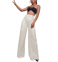 Pantalon à paillettes pour femmes Pantalon large à paillettes brillantes pour femmes Taille haute Bas scintillants Pantalon à paillettes grande taille
