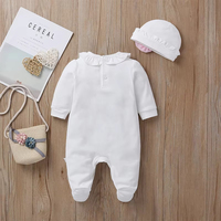 Venta al por mayor nueva ropa de bebé primavera princesa Infantil Niño niñas calzado mono manga larga escalada traje mameluco con sombrero