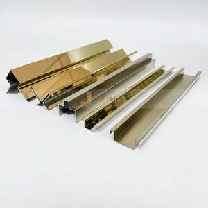 LL300 Bande décorative en acier inoxydable pour carrelage céramique, profilé de bord moderne personnalisé, finition miroir Or PVD, pour carreaux et accessoires 316 304 - Product Image 2
