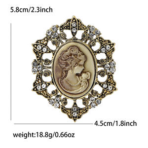 Broche Retro de Aleación Chapado en Oro para Mujer, Personalizado, a la Moda, para Bodas, Compromisos y Fiestas - Product Image 4