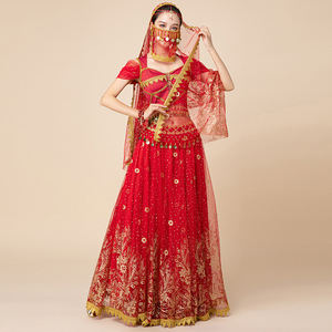 Disfraz <span class=keywords><strong>de</strong></span> Princesa para Mujer, Disfraz <span class=keywords><strong>de</strong></span> Halloween, Actuaciones <span class=keywords><strong>de</strong></span> Danza Bollywood, Vestido <span class=keywords><strong>de</strong></span> Manga Larga, Conjunto <span class=keywords><strong>de</strong></span> Disfraces - Product Image 2