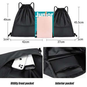 맞춤형 로고 인쇄 나일론 드로스트링 쇼핑백 홍보용 휴대용 선물 체육관 스포츠 백팩 - Product Image 4