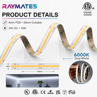 Bande LED COB 24V 480 LED/m 3000K CRI90 8mm Flexible, Dimmable, Intelligente, Auto-adhésive, Sans Points Noirs