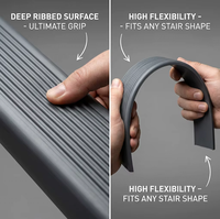Marches d'escalier en PVC modernes antidérapantes sur mesure avec design à 90 degrés pour les espaces publics, imperméables et durables