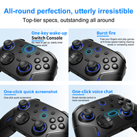 Manette de Jeu Honcam avec 2 Boutons C Arrière, Poignée en Caoutchouc, Joystick Hall, Filaire, Bluetooth, et Sans Fil 2.4G pour NS2, PC et Mobile